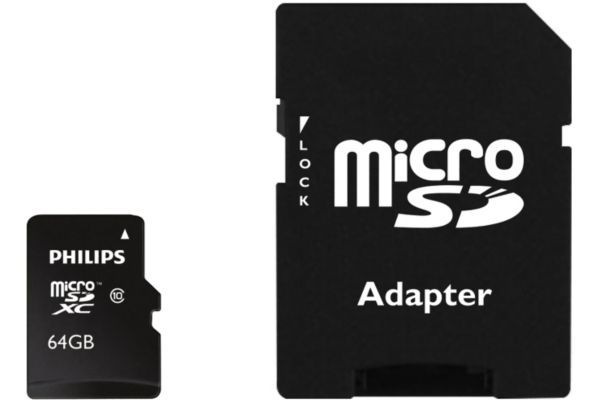 Philips Micro SDXC Card 64GB - Class 10 + Adapter