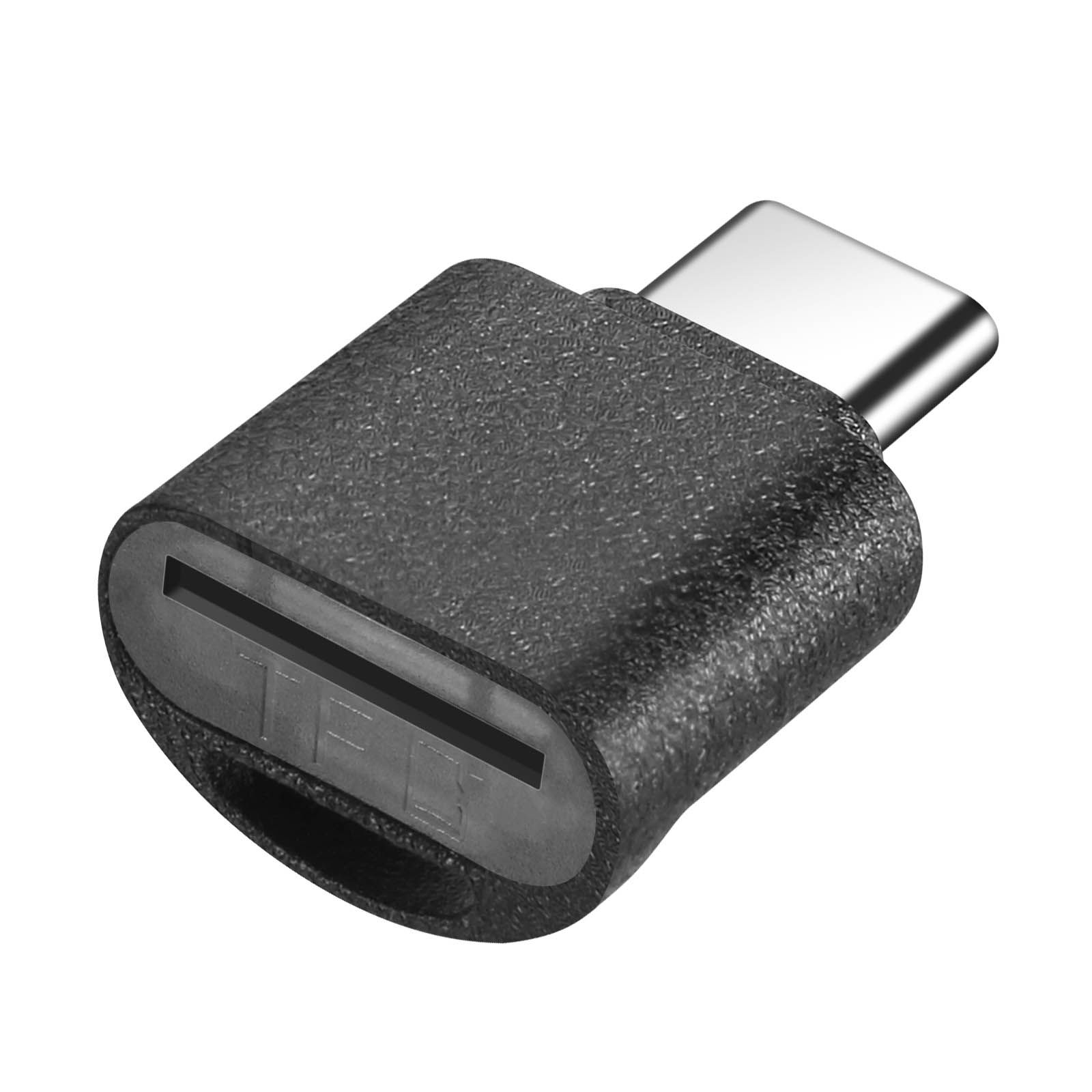 Avizar Micro SD/TF Card Reader with USB-C Adapter - Black