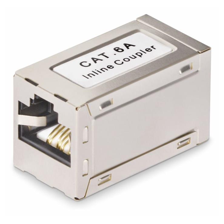 Conector RJ45 blindado StarTech, acoplador de línea Cat6a, F/F - Conector de red - Plateado