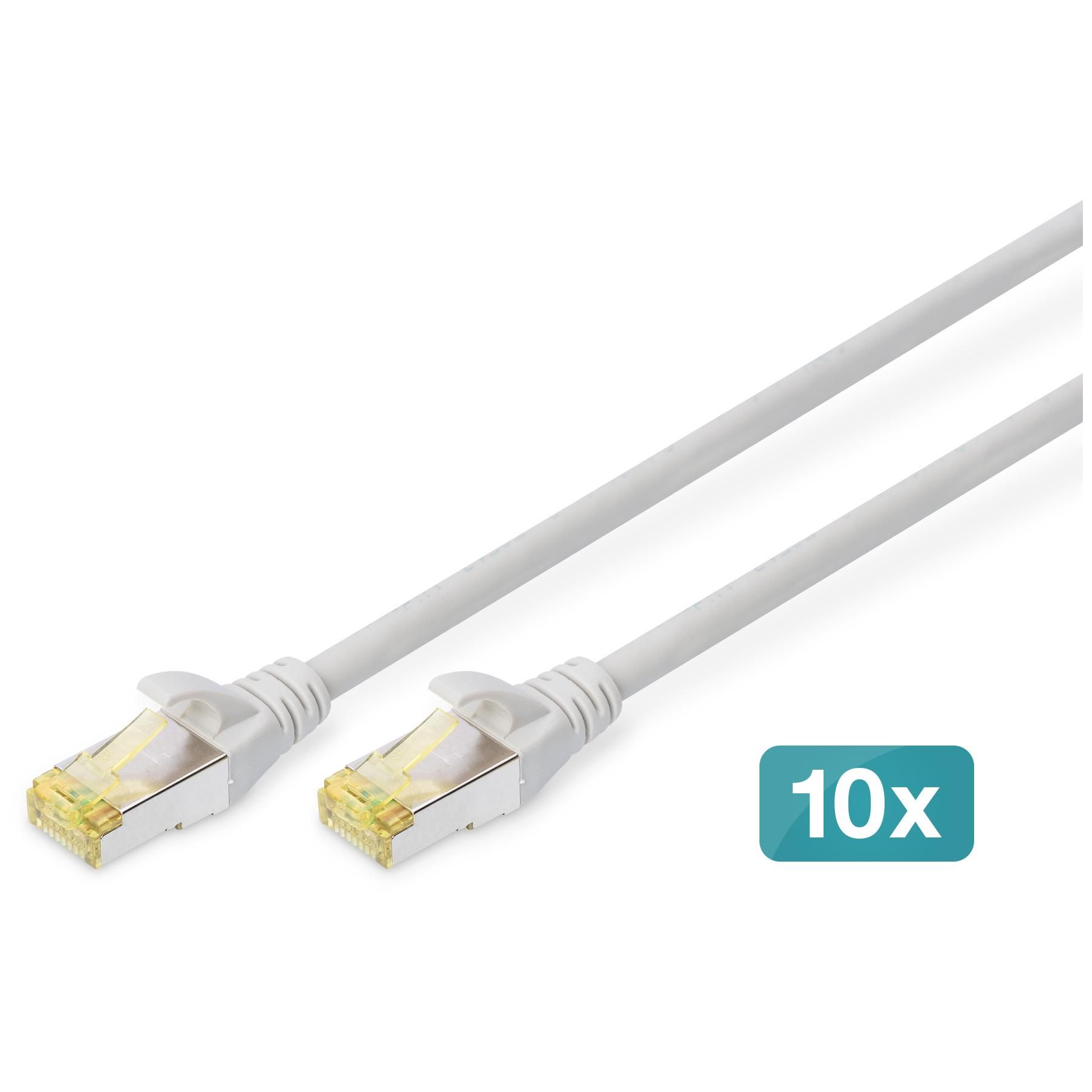 Digitus CAT 6A S/FTP Patch Cable, 2x RJ45, 10-Piece Pack