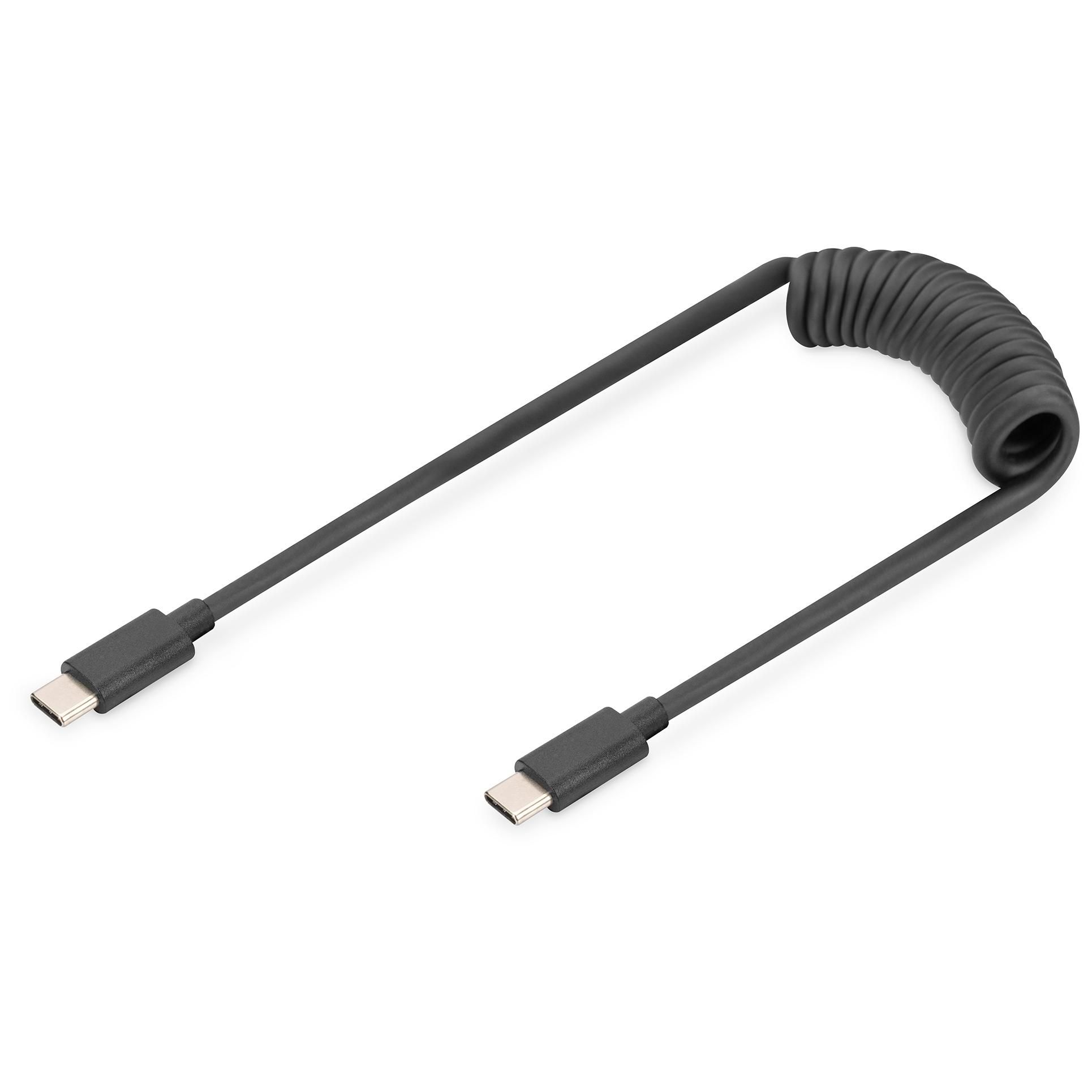 Câble spiralé Digitus USB 2.0 - USB-C vers USB-C