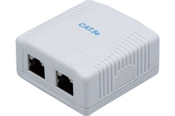 Dexlan Wallmount Box Cat.5e Shielded - 2 x RJ45