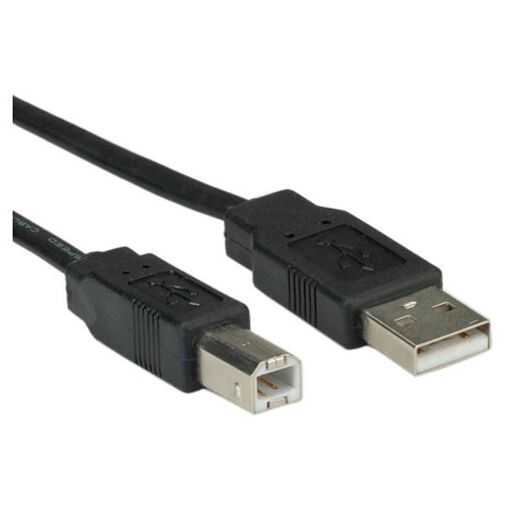 Câble USB 2.0 plat Roline pour ordinateur portable - 0,8 m (noir)