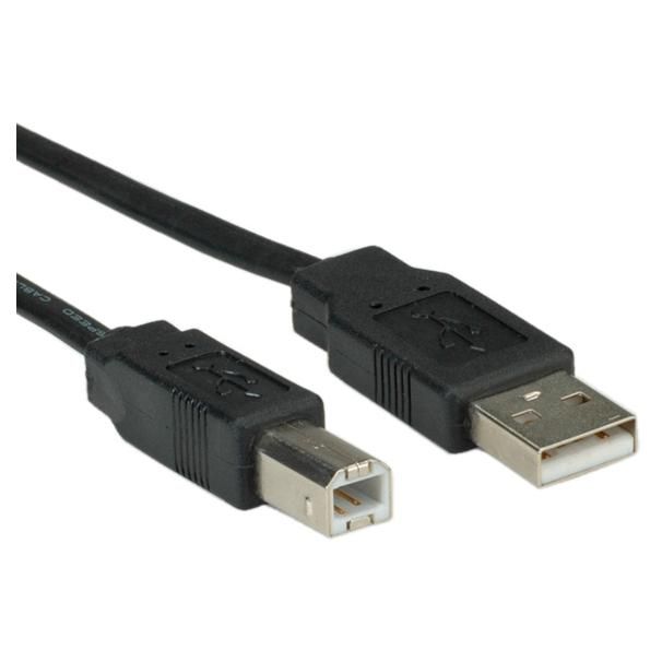 Roline USB 2.0 Flat Cable for Notebook - 0.8m (Black)