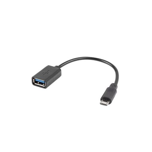 Lanberg Micro-USB to USB 2.0 Cable, 0.15m Black