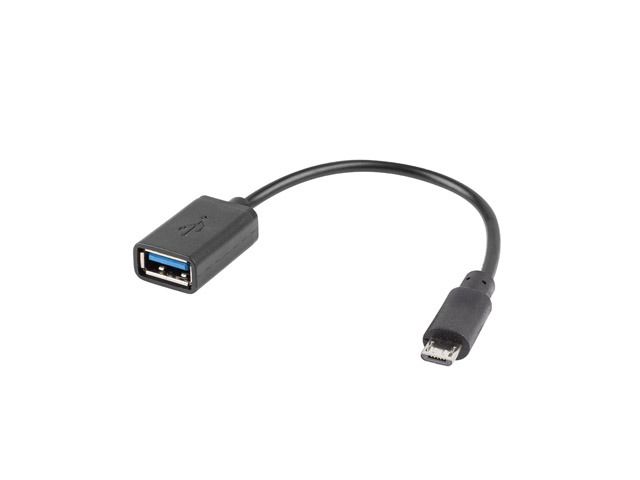 Lanberg Micro-USB to USB 2.0 Cable, 0.15m Black