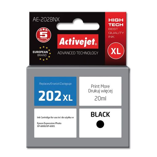 Cartouche d'encre Activejet AE-202BNX (remplacement Epson 202XL G14010)
