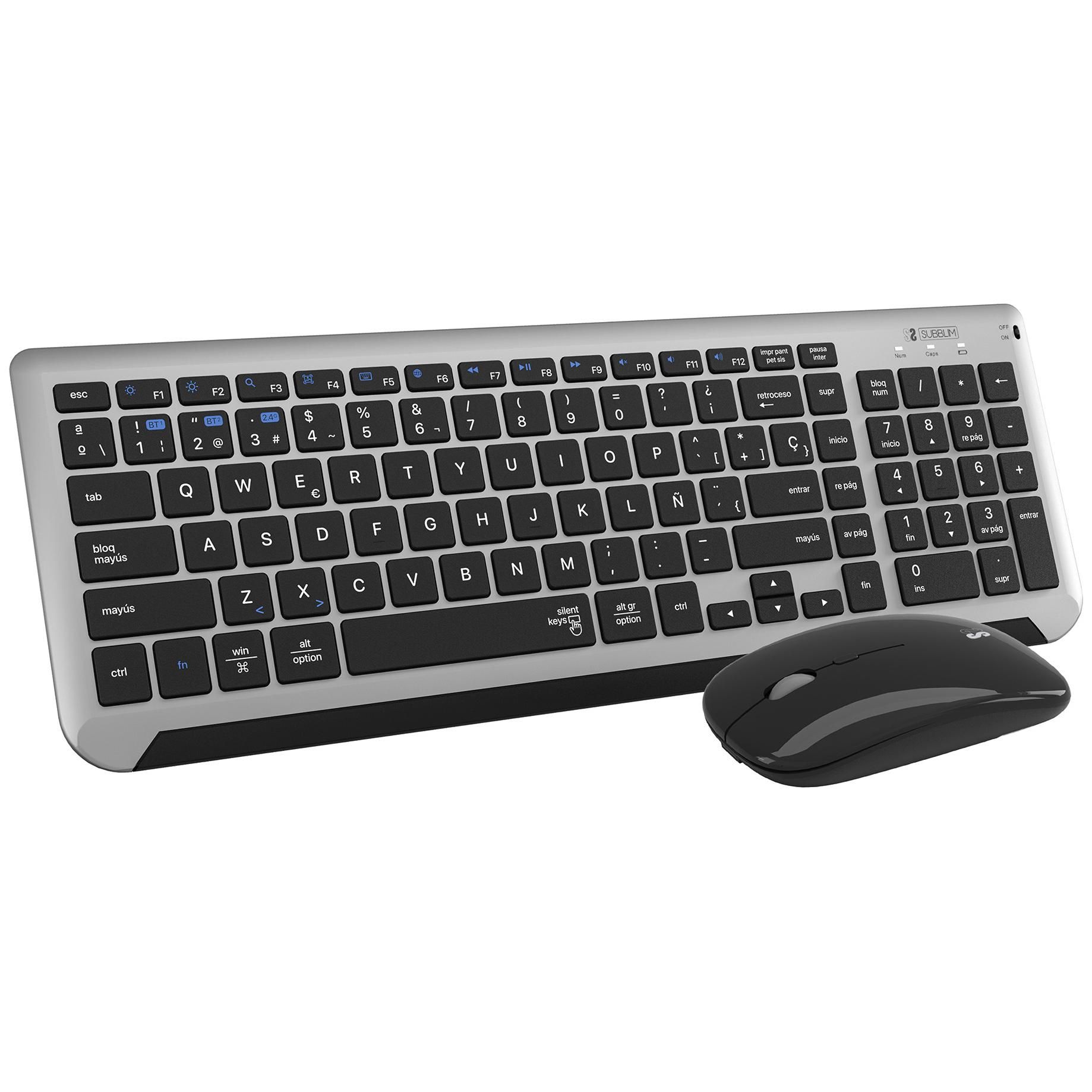 Subblim SUBKBC-DCEP20 Wireless Keyboard and Mouse Set, Spanish QWERTY, Black/Gray