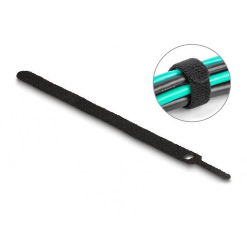 Support de serre-câbles Delock avec crochets et boucles, Noir