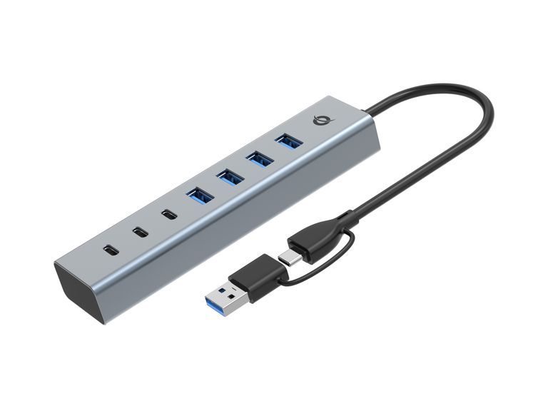 Conceptronic HUBBIES20G USB 3.2 Gen 1 (3.1 Gen 1) Type-C Hub & Concentrator, 5000 Mbit/s, Gray