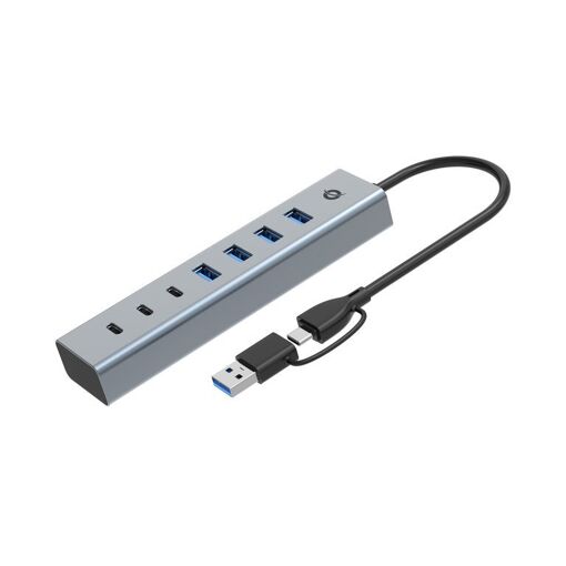 Hub et concentrateur Conceptronic HUBBIES20G USB 3.2 Gen 1 (3.1 Gen 1) Type-C, 5000 Mbit/s, Gris