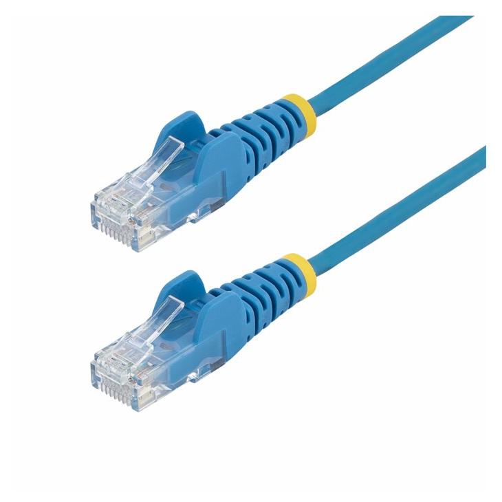 StarTech 15m Blue Slim CAT6 Ethernet Cable, Snagless