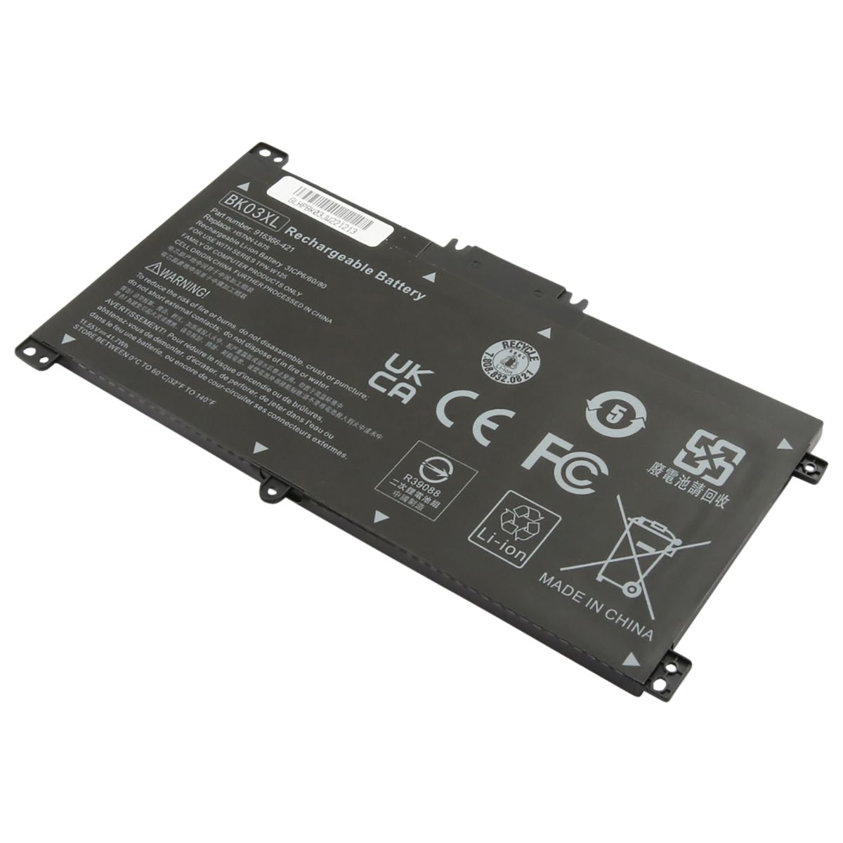 HP Pavilion X360 14-BA Replacement Battery (Li-Polymer, 11.55V, 3650mAh, Black)
