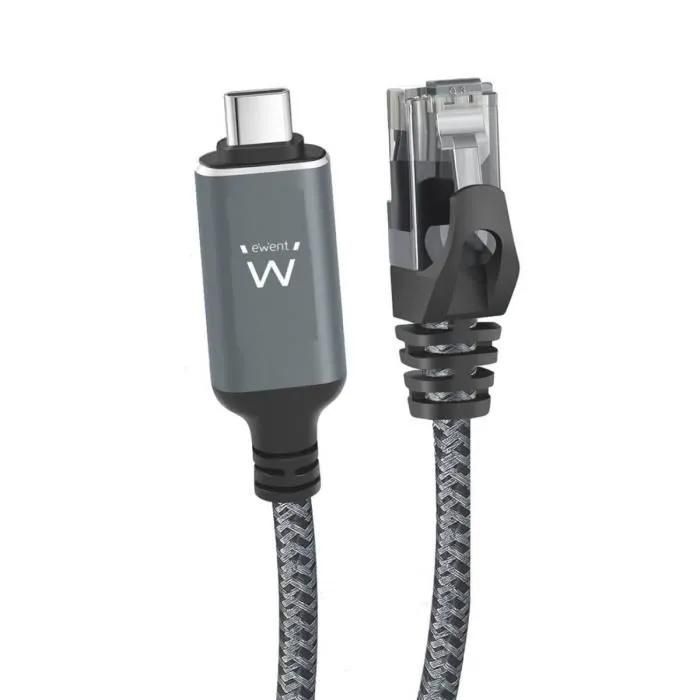 Ewent USB-C to RJ45 CAT6 Cable, 1Gbps, 1.5m