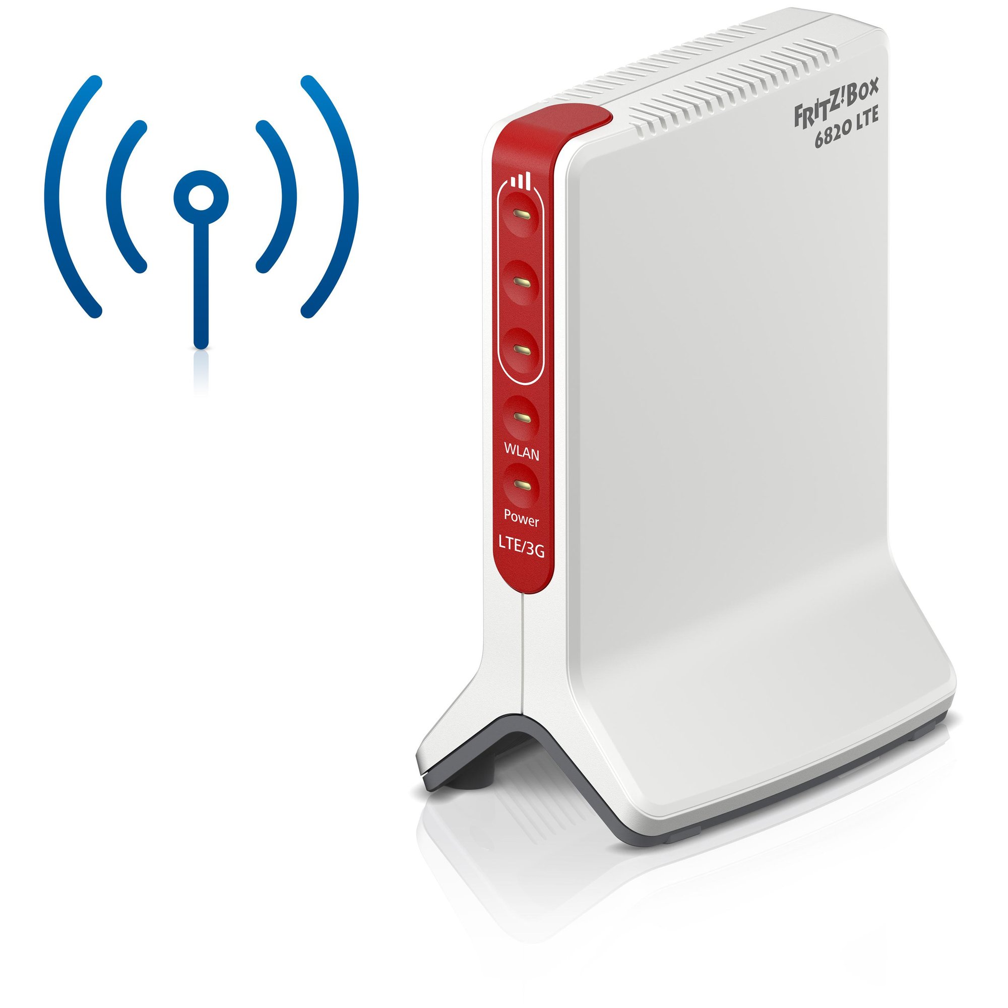Fritz! 6820 LTE v4 Edition Wireless Gigabit Ethernet Router (Monoband 2.4 GHz) 4G Red and White