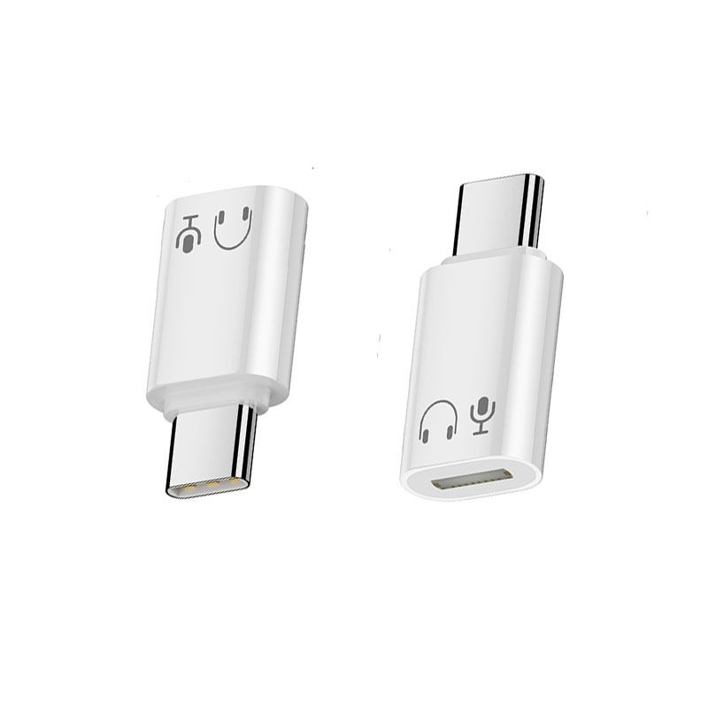 INF Lightning Female to USB-C Male Adapter - High-Fi Earphones White
