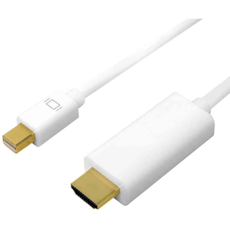 LogiLink Mini DisplayPort to HDMI Cable - 4K, 1m, White
