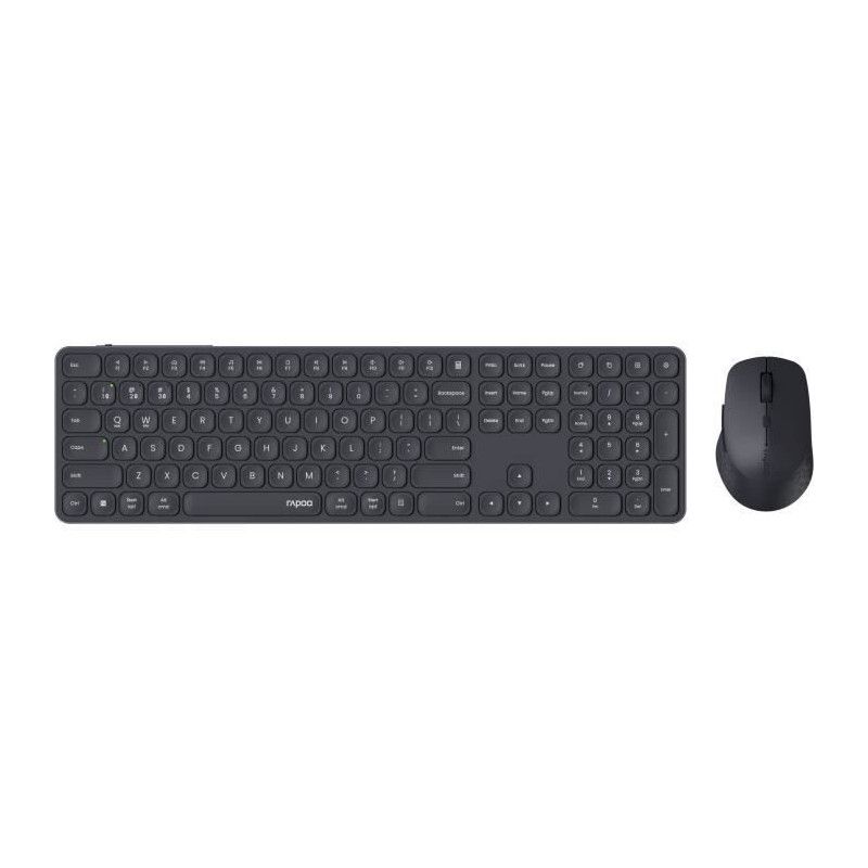 Rapoo 9810M Wireless Blade Combo Keyboard and Mouse Set - Dark Grey