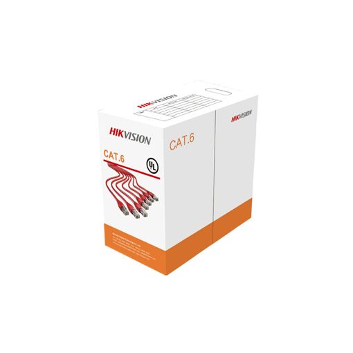 Cable de red Hikvision Cat6 U/UTP, 305 m, naranja