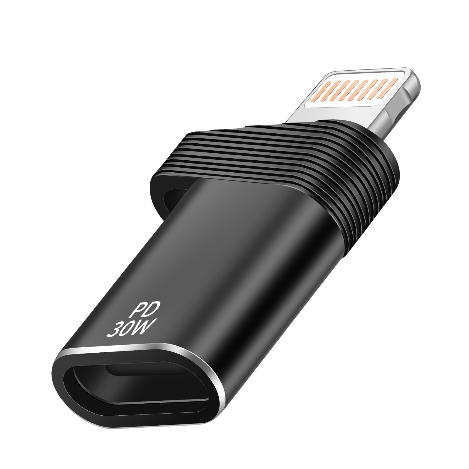 USB-C to Lightning Quick Charge 30W PD and 480Mbps Transfer Adapter LinQ Black