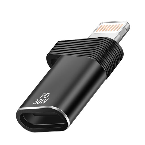 Adaptateur USB-C vers Lightning Recharge Rapide 30W PD et Transfert 480Mbps LinQ Noir