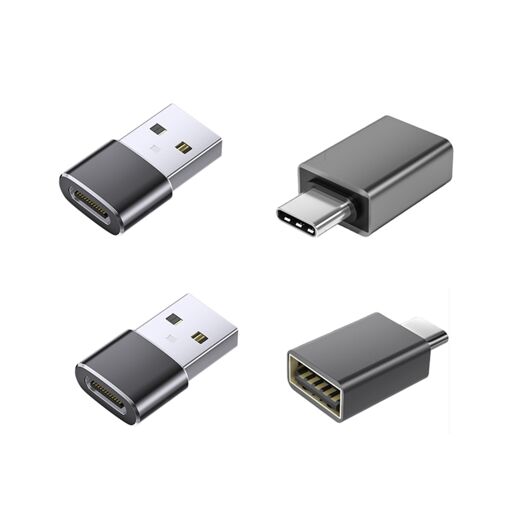 Conjunto de adaptadores USB a Type-C (4 unidades): 2 USB a Type-C y 2 Type-C a USB