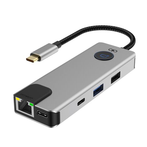 Hub Force Power multiports 100W (7 en 1) - Ethernet RJ45, 2 USB A, 2 USB C, HDMI