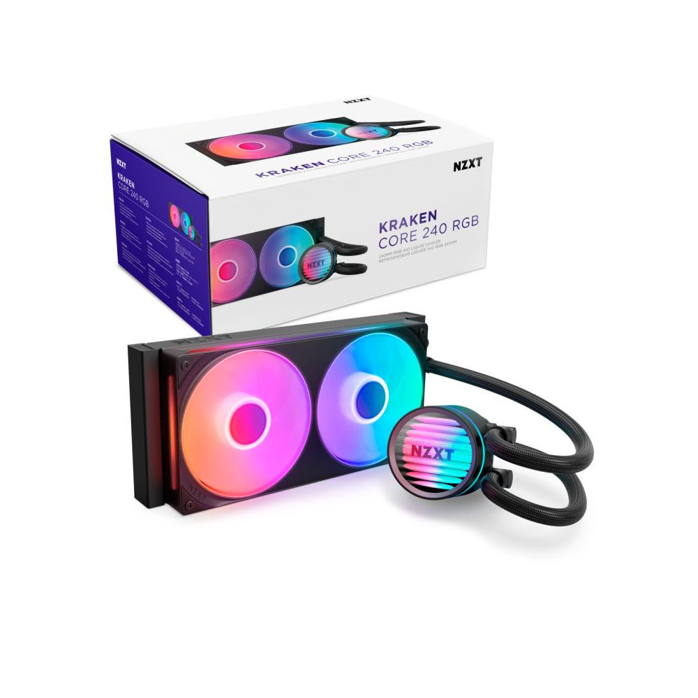 NZXT Kraken Core 240 RGB Liquid Cooler - 2x120mm RGB Black