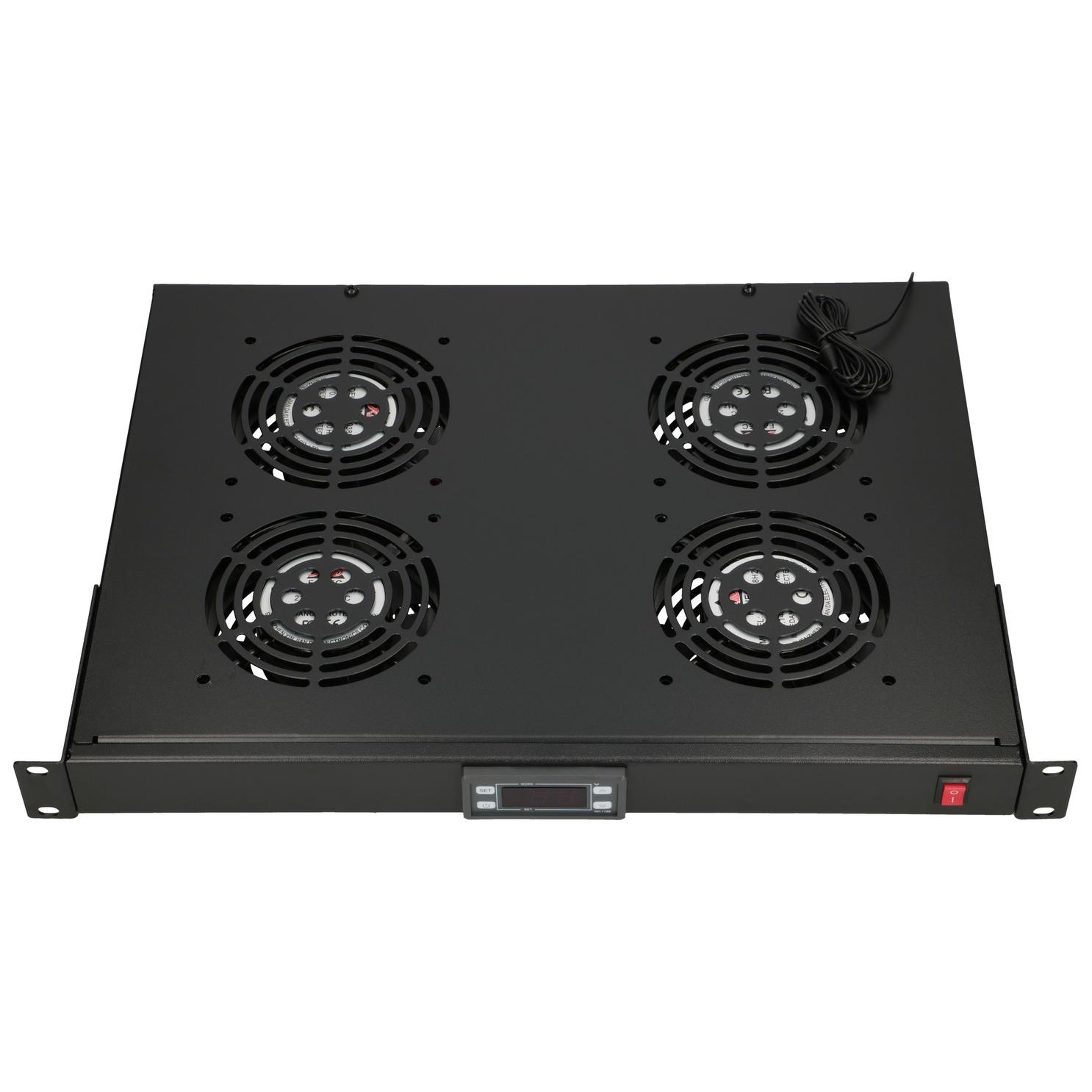 Extralink Additional Fan Panel, 19", 4 Fans, for Rack Cabinets with Thermostat