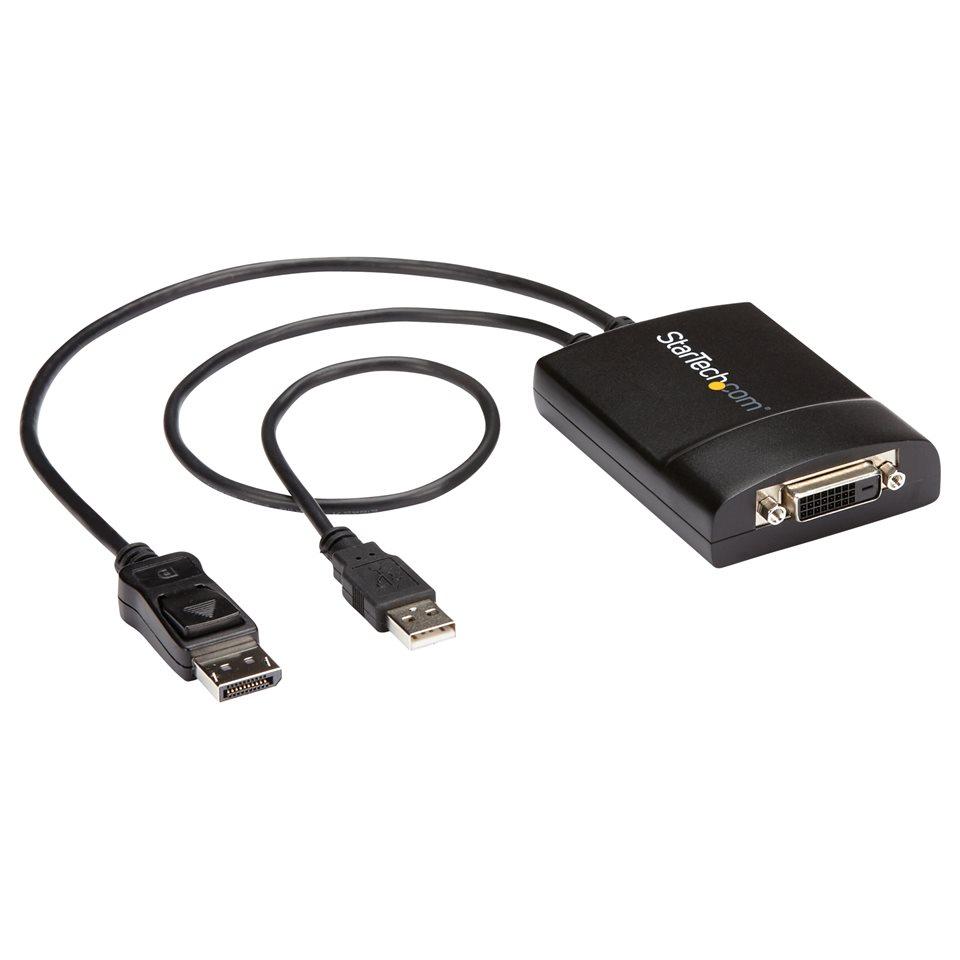 Adaptador StarTech.com DisplayPort a DVI - Doble enlace, alimentación USB - 2560x1600