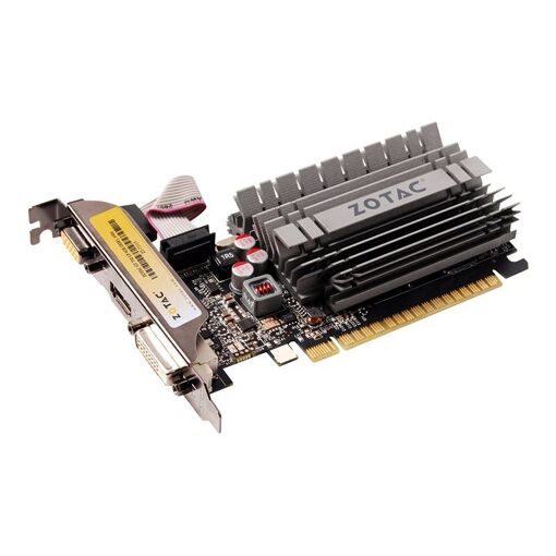 Carte graphique Zotac GeForce GT 730 - 4 Go DDR3 - PCIe 2.0 x16 profil bas - DVI, D-Sub, HDMI - Un ventilateur