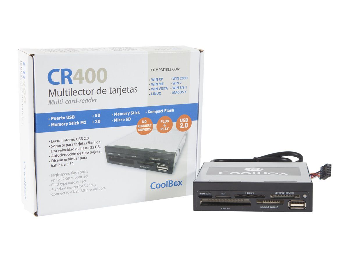 CoolBox CR-400V2 Card Reader - 38 in 1 - 3.5 inch