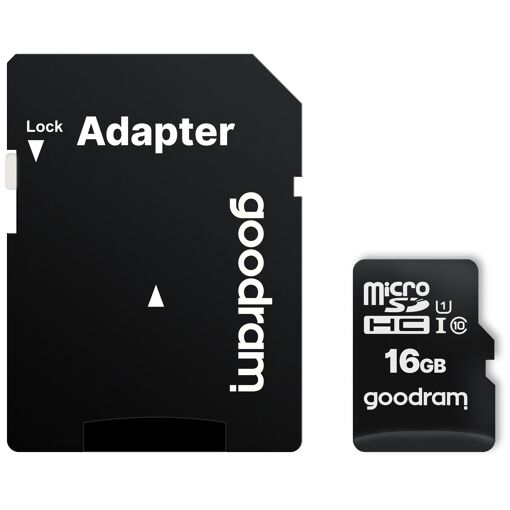 Wilk Elektronik GOODRAM 16GB MicroSDHC Memory Card (UHS Class 1, Incl. Adapter)