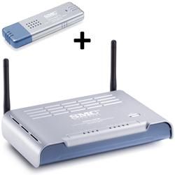 SMC Barricade N - Wireless Router - 4-Port Switch - 802.11b/g/n (Draft 2.0) - 2.4 GHz - with SMC EZ Connect N 802.11n Wireless USB 2.0 Adapter