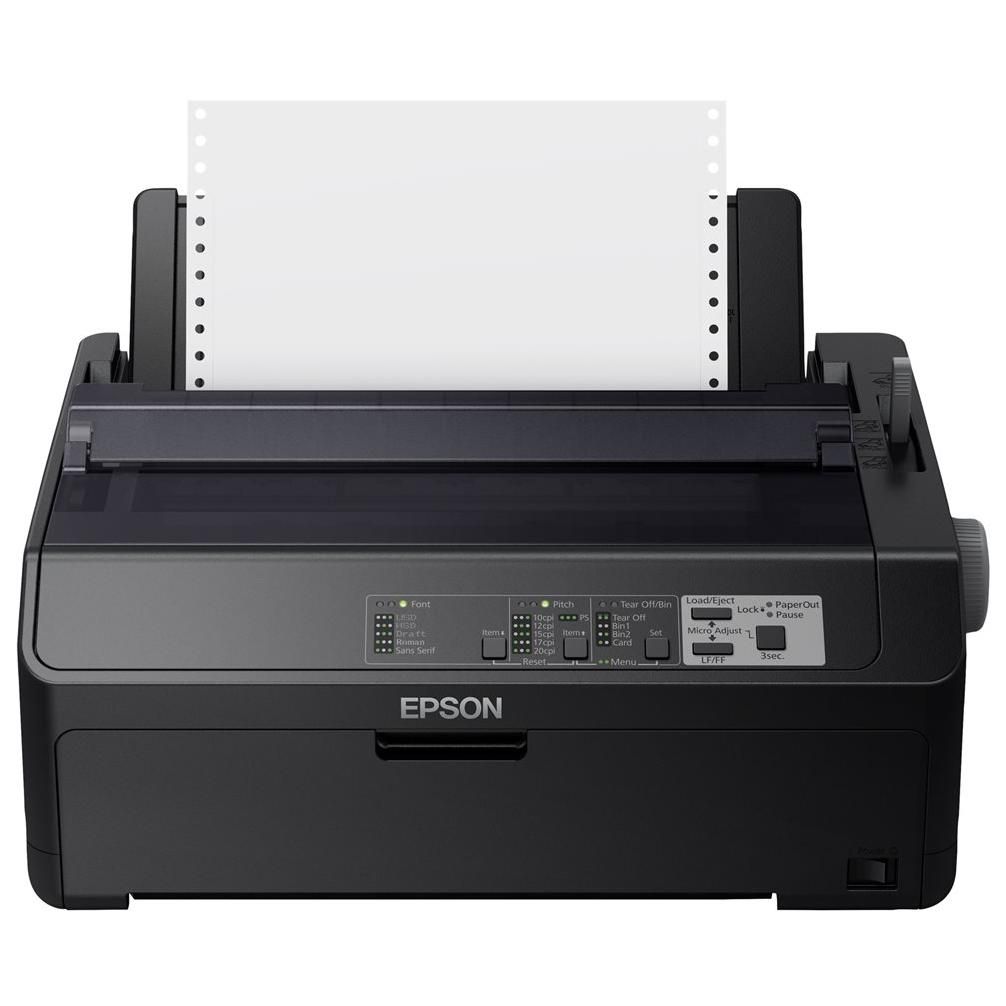 Epson FX 890IIN Matrix Printer - Black & White - Roll (21.6 cm), JIS B4, 254 mm Width - 240 x 144 dpi - 9 Pin - Up to 738 char/sec - Parallel, USB 2.0, LAN