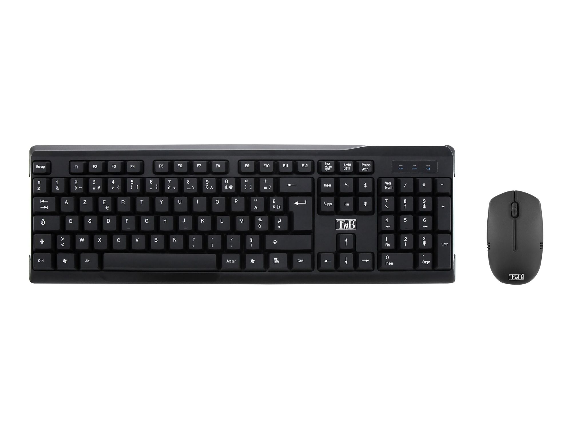 T'nB BRIDGE WIRELESS COMBO - Wireless Keyboard and Mouse Set - 2.4GHz - AZERTY - Black