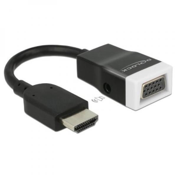 Delock HDMI to VGA Adapter with Audio, Black/White