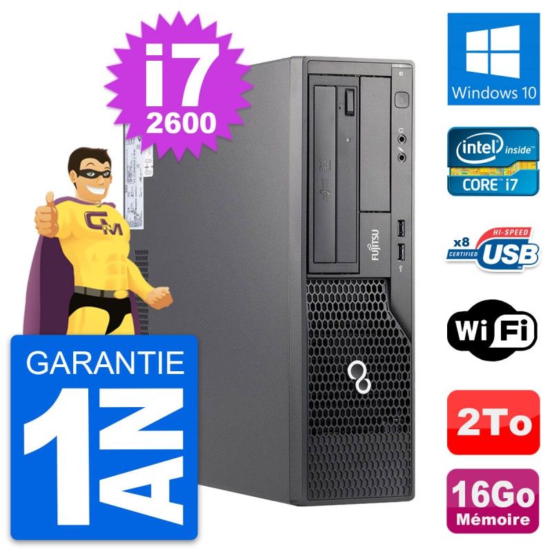 Fujitsu Esprimo E500 DT Desktop PC - Intel i7-2600, 16GB RAM, 2TB HDD, Windows 10, WiFi