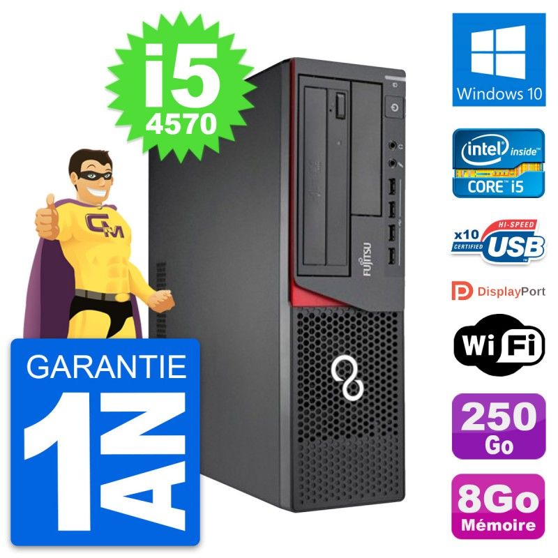 Fujitsu Esprimo E720 DT Desktop Computer - Intel i5-4570, 8GB RAM, 250GB HDD, Windows 10, WiFi