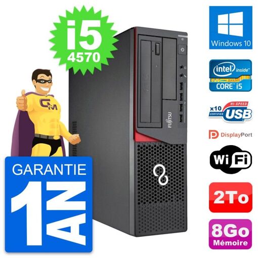 PC de escritorio Fujitsu Esprimo E720 DT - Procesador Intel i5-4570, 8GB de RAM, Disco duro de 2TB, Windows 10, WiFi