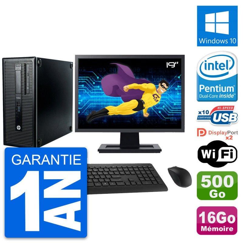 HP ProDesk 600 G1 19-inch PC (Intel Pentium G3220, 16GB RAM, 500GB Hard Drive)