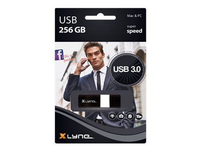 XLyne USB 3.0 Flash Drive 256GB Black White