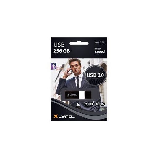 Unidad Flash USB 3.0 XLyne 256GB Negra Blanca