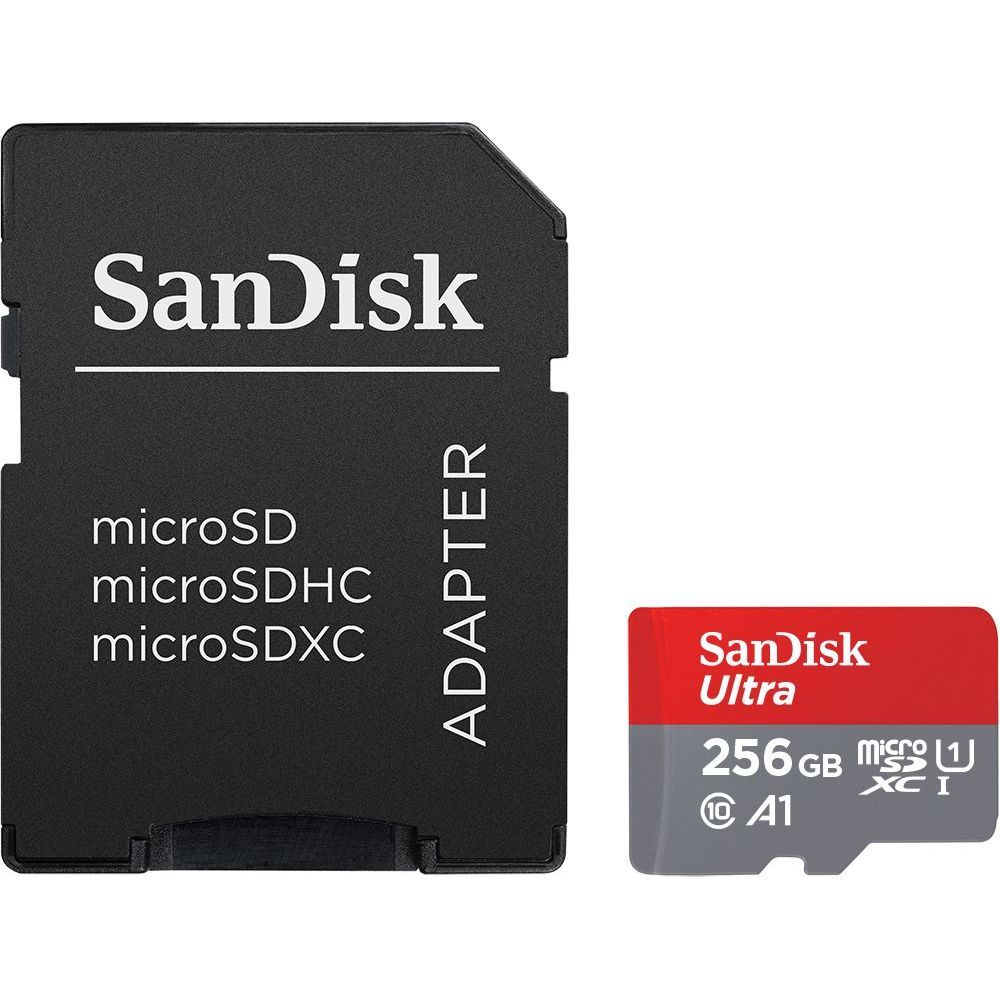 SanDisk Ultra microSDXC Card (UHS-I U1 Class 10) - 256GB with SD Adapter