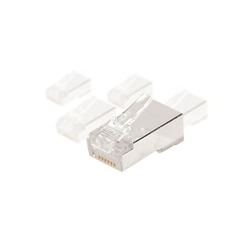 Conjunto de 10 conectores RJ45 8P8C Cat5e STP con peine integrada para monobrín Dexlan