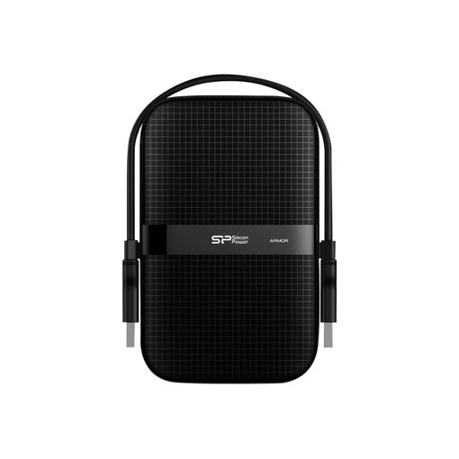 Silicon Power Armor A60 - 2TB External Portable Hard Drive - 2.5" - USB 3.2 Gen 1 - Black