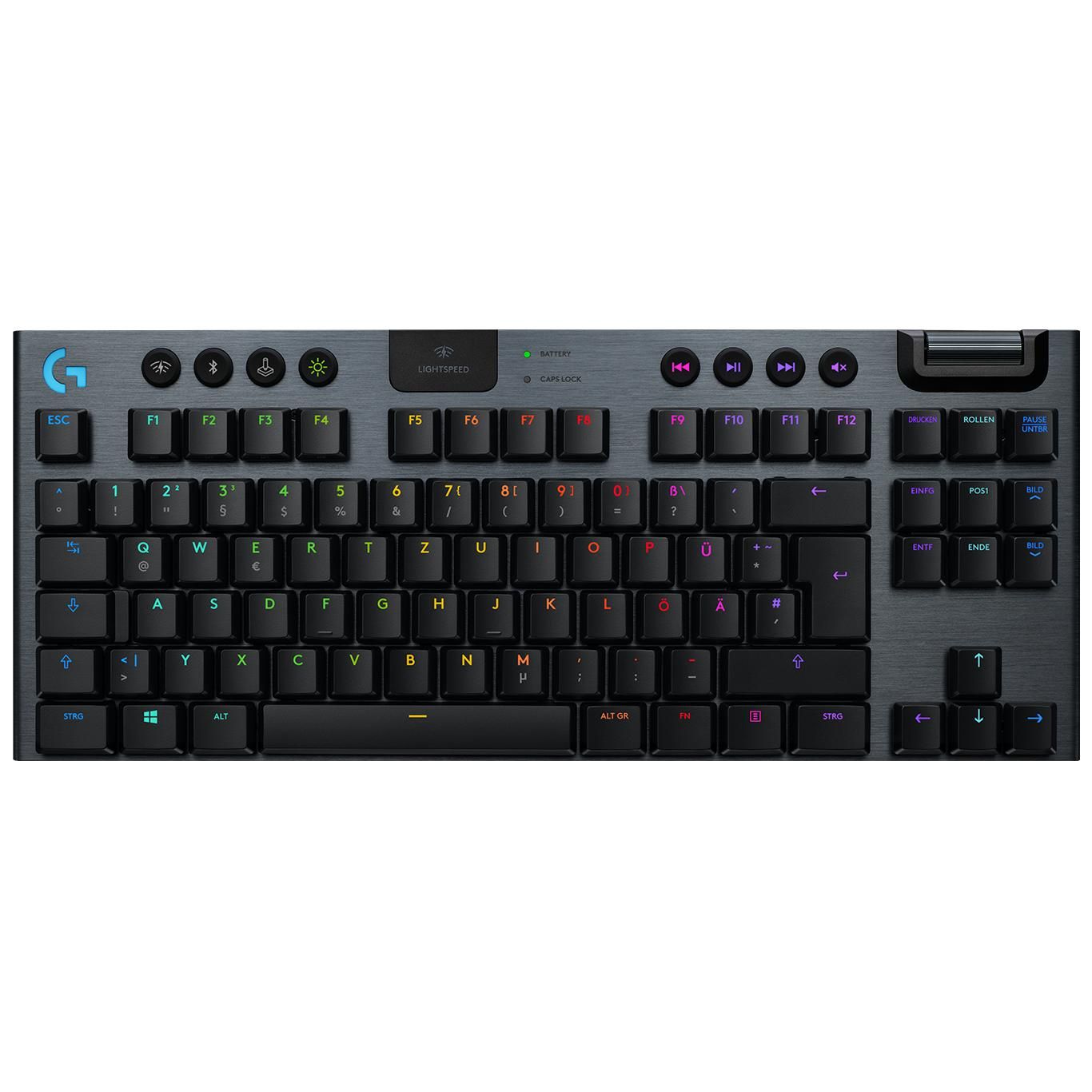 Logitech G920 Wireless Gaming Keyboard with RGB Lighting (German QWERTZ layout, Charcoal)