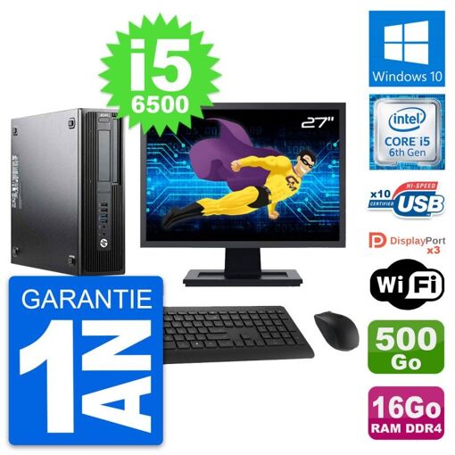 Computadora de escritorio HP Z240 SFF - Pantalla de 27'', Intel i5-6500, 16GB de RAM, 500GB HDD, Windows 10, WiFi