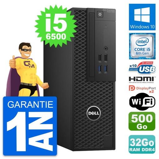PC Dell Precision T3420 SFF - i5-6500, 32GB RAM, disco de 500GB, HDMI, WiFi, Windows 10