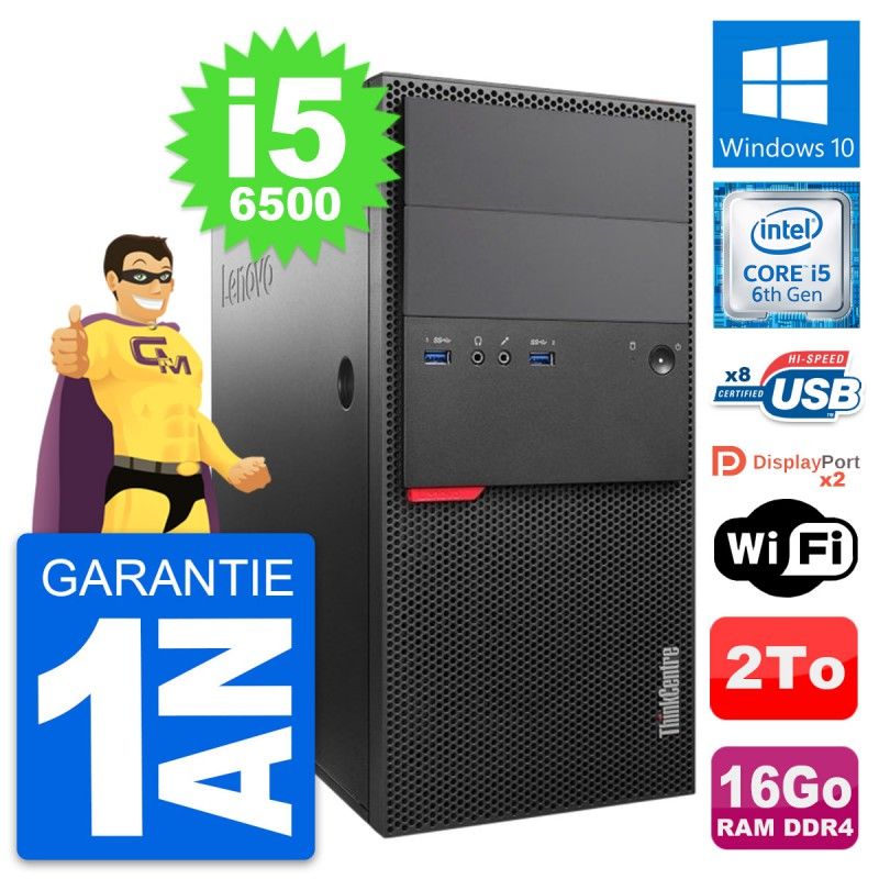 Lenovo ThinkCentre M800 Core i5-6500 16GB RAM 2TB HDD Windows 10 WiFi Desktop Computer